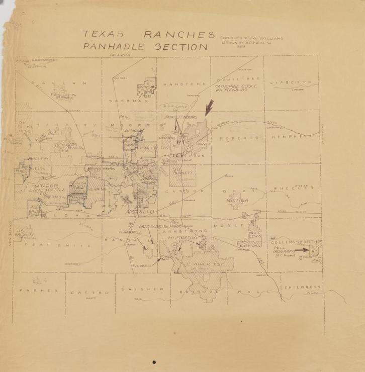 1949 Williams, J. W. & Neal, A.D., Sr. Texas Ranches Panhandle Section.